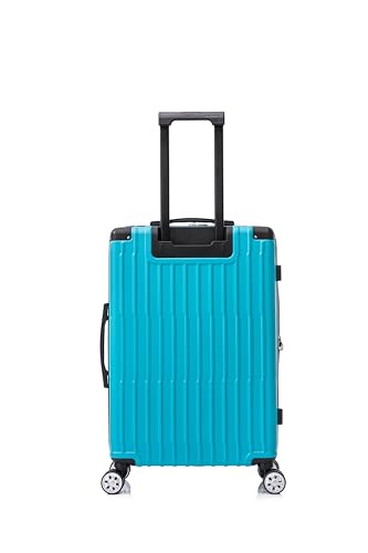 Rockland Costa Mesa 3 Piece Luggage Set, 2 Piece Hard Case Upright Luggages with Spinner Wheels and a 14" Polyester Tote Bag, (20"/24"/14" Tote), Turquoise