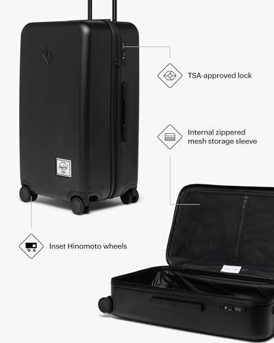Herschel Supply Co. Unisex Heritage Hardshell Luggage, Black, Medium - 27 inch