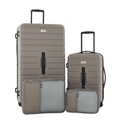 Wrangler Tall Trunk Luggage 4 Piece Set, Desert Taupe