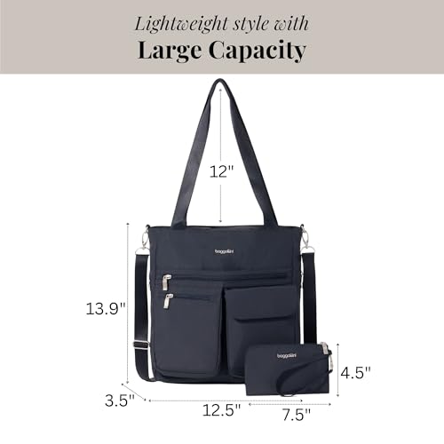 Baggallini Everywhere Tote - 12.5" x13.9” Tote Bag for Women - Lightweight Work Travel Carry On Bag
