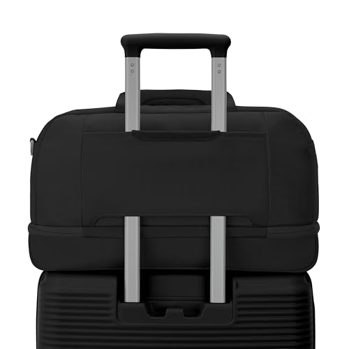 Samsonite Paralux Weekender Duffel Bag, Travel Carry-On Bag with Wide Opening, Drop-Bottom Shoe & Laundry Compartment, AirTag™ Holder, StackIt™ Strap - Business & Leisure Travel Bag - Black