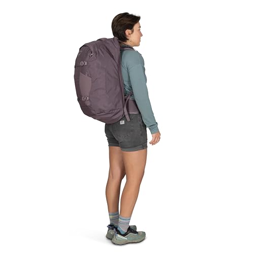 Osprey Fairview 40L Women's Travel Backpack - Carry On Bag with Laptop Sleeve and Toiletry Pocket, Graphite Purple