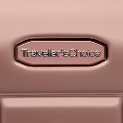 Traveler's Choice Ultimax II Polycarbonate Hardside Luggage with Spinner Wheels, Rose Pink, 28-Inch Medium Trunk