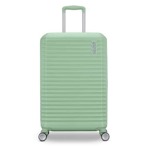 American Tourister Stratum 3.0 Medium 24-Inch Spinner, Airline Approved, Durable Hardside Luggage, Expands 1.5", RightHeight™ Adjustable Handle, Surrel Green