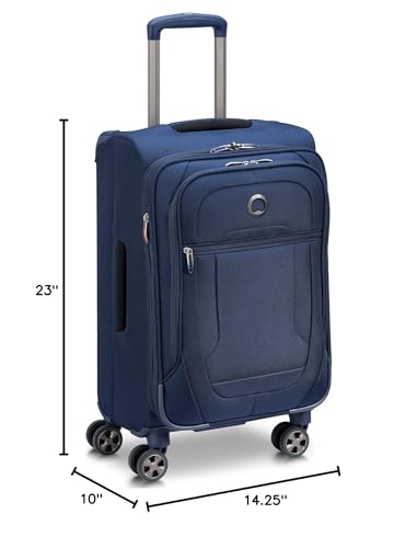 DELSEY PARIS Helium DLX Softside Expandable Luggage with Spinner Wheels, Navy Blue, Carry on 20 Inch