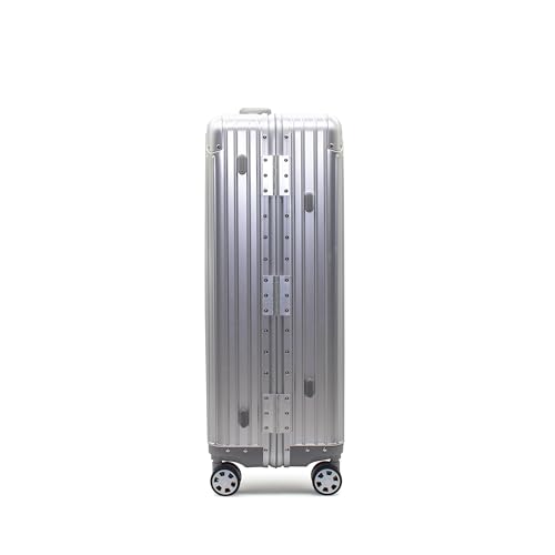 Gabbiano All-Aluminum Luggage Set, 2-Piece Zipperless Suitcase (20” Carry-On + 30” Large) – Aluminum-Magnesium Hardside Spinner with TSA Latch Locks, 22x14x9 (Silver, Large 30")