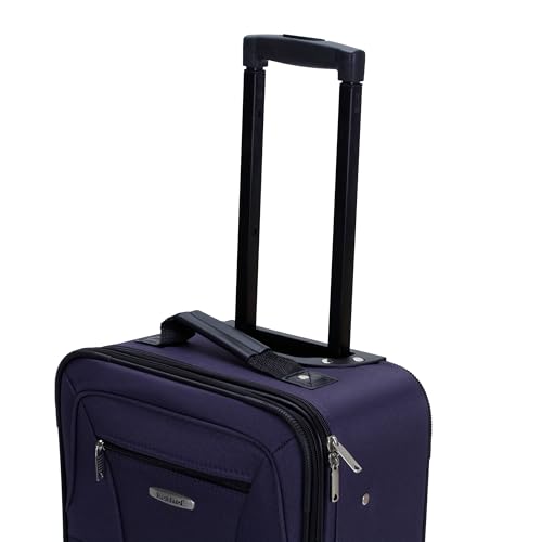 Rockland Fashion Softside 2 Piece Luggage Set, Expandable, (14" Tote/19" Upright), Purple