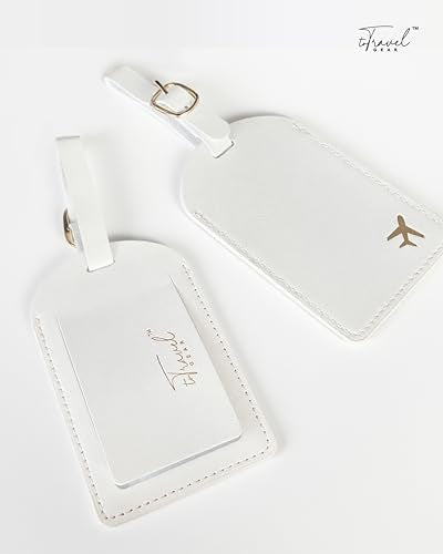 toTravelGear Luggage Tags for Suitcases, PU Leather Travel Tags for Luggage.(Cream)