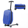 Lavoker 20" Hardshell Scooter Suitcase for Kid & Adult Foldable 2 in 1 Ride on Carry on Travel Trolley Scooter Luggage With Wheels