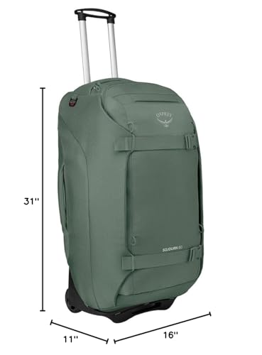 Osprey Sojourn 28"/80L Wheeled Travel Backpack with Harness, Koseret Green
