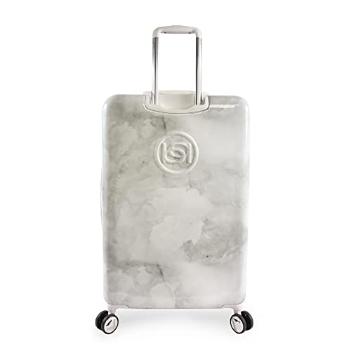 BEBE Lilah 2 Piece Set Suitcase With Spinner Wheels Luggage Set, Grey Marble