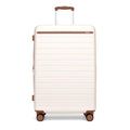Kono 28 Inch Large Suitcase, Expandable for Long Trips, Impact-Resistant ABS+PC & Silent Wheels, White