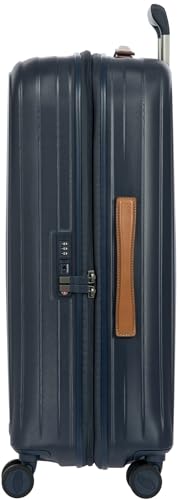 Bric's Taormina Ultra-Light Checked Luggage – Expandable Hard Shell Suitcase with TSA Lock, Anti-Tamper Zippers & 360 Spinner Mobility Wheels - 27 Inch, Blue