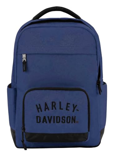 Harley-Davidson Rugged Twill Water-Resistant Polyester Backpack - Blue