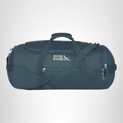 Eddie Bauer Stowaway Packable Duffel Bag | Travel | Foldable | Lightweight | Durable | Ripstop Polyester, 45L, Marine