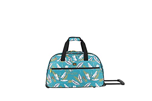 Lucas Designer Carry On Luggage Collection - Lightweight Pattern 22 Inch Duffel Bag- Weekender Overnight Business Travel Suitcase with 2- Rolling Wheels (SEA FORM) (SPIRIT)