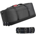 Finnhomy 120L Foldable Rolling Duffel Bag with 3 Wheels, Light Weight Travel Duffel bag with Large Loading Capacity, 32'' Rolling Duffel bag with Shoulder Strap (Black)