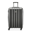 DELSEY PARIS Helium Aero Hardside Expandable Luggage with Spinner Wheels, Brushed Charcoal, Checked-Medium 24 Inch