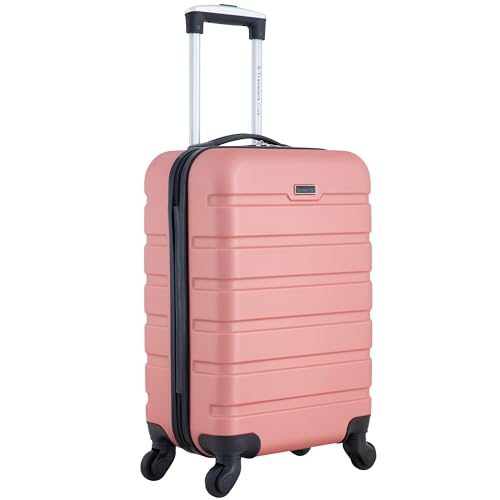 Travelers Club Harper Luggage, Rose Gold, 22-Inch Carry-On