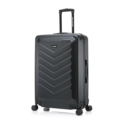 US ARMY Fox 28 inch Hardside Luggage with Spinner Wheels | Lightweight Large Suitcase for Extended Travel | Chevron Icon, Gel Handle, Side Studs, Retractable Trolley, Heavy Duty | Black