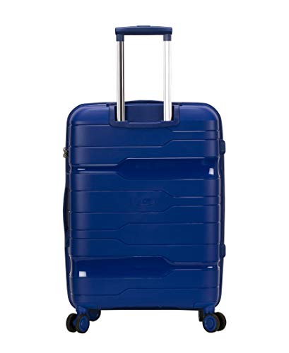 Rockland Linear 3-Piece Hardside Spinner Wheel Luggage Set, Navy, 3-Piece Set (19/23/27)