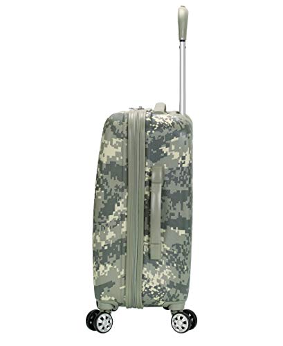 Rockland Safari Hardside Spinner Wheel Luggage, Carry-on 20", Acu Camo