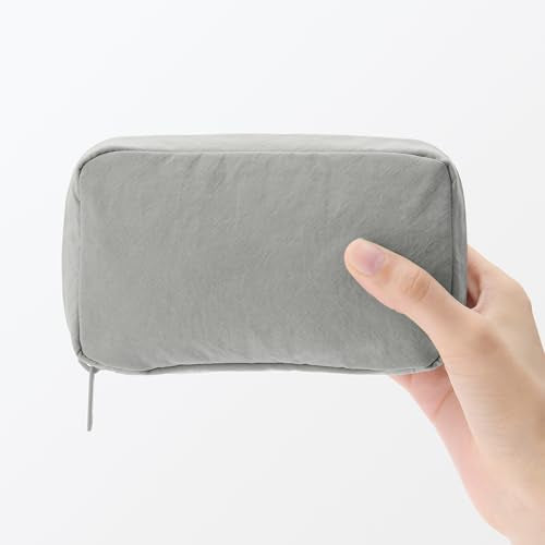 Wrinkled Nylon Pouch - Wide Opening, Medium by MUJI