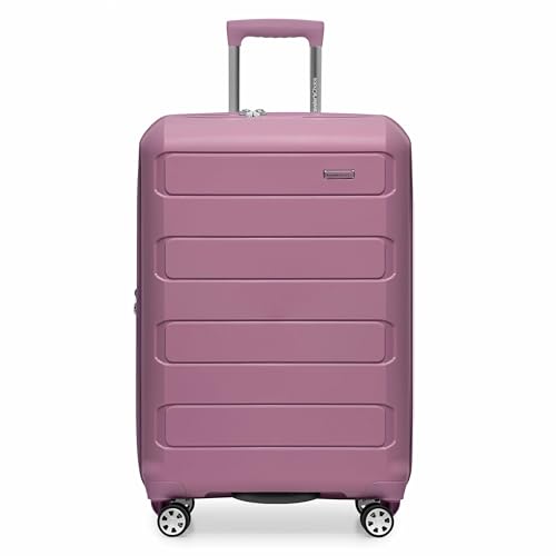 Traveler's Choice Pagosa Hardshell Expandable Luggage with Spinner Wheels, Mauve, 3-Piece Set (22/27/30)