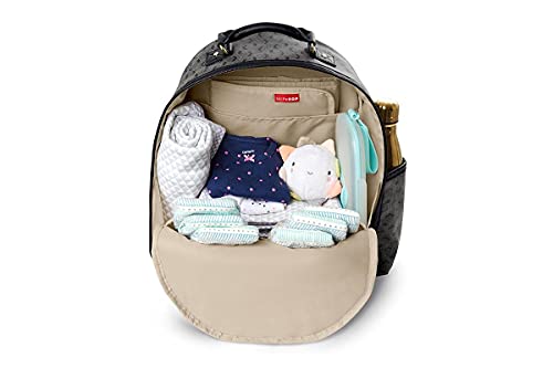 Skip Hop Greenwich Easy Access Diaper Bag Backpack with Changing Pad and Stroller Straps, Deco Saffiano