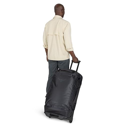 Osprey Transporter 90L Wheeled Travel Duffel Bag - Large Lightweight Rolling Suitcase for Men and Women, Blue Flame/Nocturnal Blue