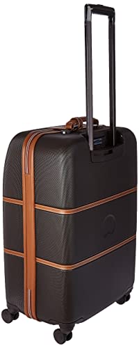 DELSEY PARIS Chatelet Hard+ Hardside Luggage with Spinner Wheels, Chocolate Brown, Checked-Medium 24 Inch