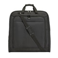 Amazon Basics 46" Premium Garment Bag for Travel, Suit Bag with Shoulder Strap for Suits and Dresses, 1680D Polyester Fabric, Exterior/Interior Pockets, Leather-reinforced Corners, Trifold, Black