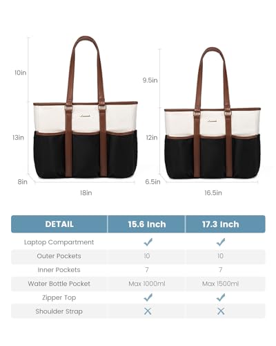 LOVEVOOK Teacher Tote Bag for Women Work, Nurse Laptop Bag for Women, Utility Everything Tote For Work/Travel/College/Daily, Professional Computer Purse Large Handbag With Multi Pockets