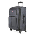 SWISSGEAR Sion Softside Expandable Spinner Luggage Durable Lightweight Travel Suitcase, Dark Grey, Checked-Medium