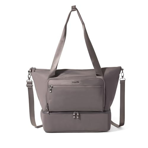 Baggallini Park Ave Overnight Tote - Lightweight 14"x20" Travel Essential Weekender Tote Bag for Women