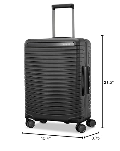 Framelock Max 21” Carry-On Hardshell Zipperless Luggage - Highly Secure Integrated Eazylock™ Mechanism - RightHeight™ Adjustable Handle System - 360° Spinner Wheels - Airline Approved - Asphalt Black