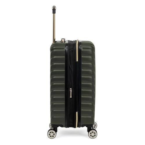 Kenneth Cole REACTION Madison Square Lightweight Hardside Chevron Expandable Spinner Luggage, Olive, 20-Inch Checked