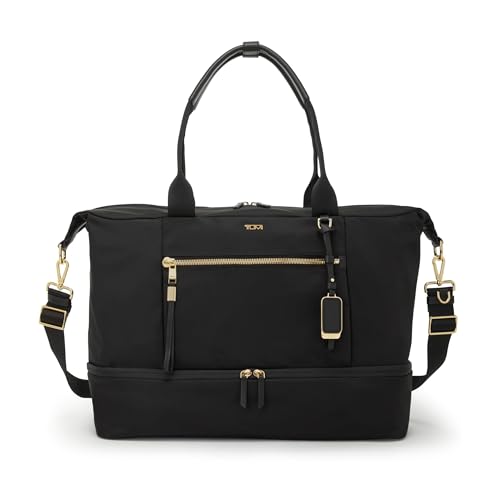 TUMI - Voyageur Contine Weekender - Travel Weekend Bag for Women - Holds Up to 14" Laptop - Multiple Compartment & Pockets - Black & Gold Hardware