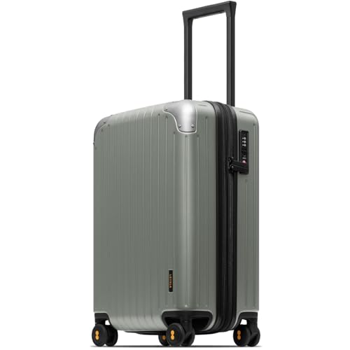 LEVEL8 Carry on Luggage Airline Approved, Hardshell Suitcases with Spinner Wheels, PC Expandable Luggage, 20 Inch, Green