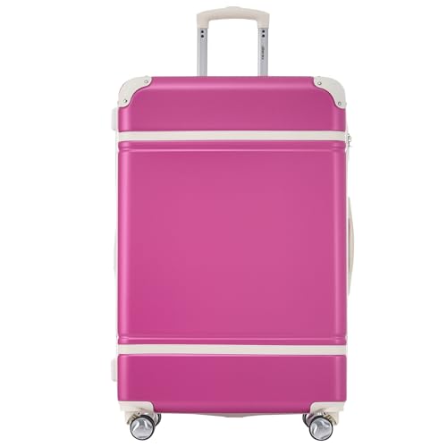 Merax Luggage Sets, Hardshell Luggage Sets 4 Pieces 20"+24"+28" Luggages and Cosmetic Case Spinner Suitcase with TSA Lock Lightweight, Pink