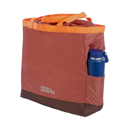 Eddie Bauer Stowaway Packable Tote Bag | Reusable | Travel | Lightweight | Compact | Foldable | Large Capacity | Ripstop Nylon | 25L - Maroon