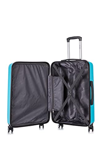 Rockland Malibu Hardside Spinner Wheel Luggage, Turquoise, 19", 24", 28"