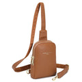 INICAT Women's Small Sling Bag, Lightweight Everyday Vegan Leather Crossbody Purse for Daily Essentials and Travel Light(Brown)