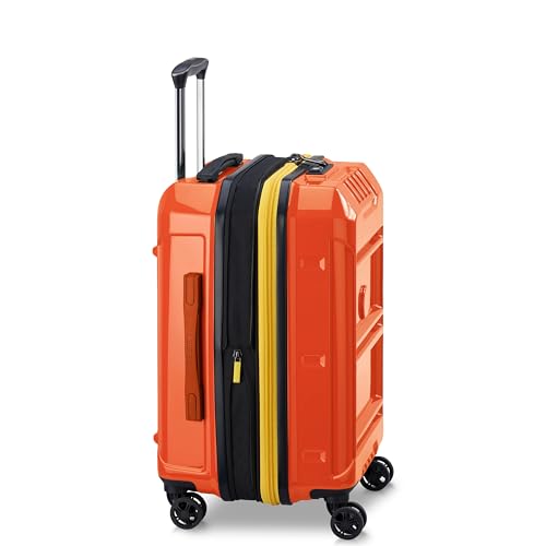 DELSEY PARIS Rempart Hardside Expandable Luggage with Spinner Wheels, Orange, Carry-On 19 Inch