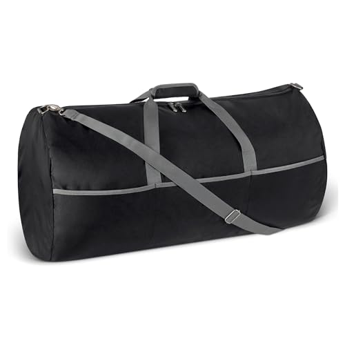 Amazon Essentials Extra Large Foldable Nylon Duffel Bag for Travel/Storage with Zippered Pockets, 32.4", 150L, 50-LBS Capacity, Black (Previously Amazon Basics)