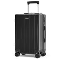 Cosbarn Carry On Luggage 22x14x9 Airline Approved, 20 inch Hard Shell Suitcase, ABS Hardside Suitcases, Lightweight Travel Luggage with 8 Silent Spinner Wheels, Black