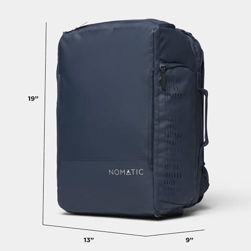 NOMATIC 30L Travel Bag- Convertible Duffel/Backpack, Carry-on Size for Airplane Travel, Everyday Use Laptop Bag, TSA Compliant Navy Backpack