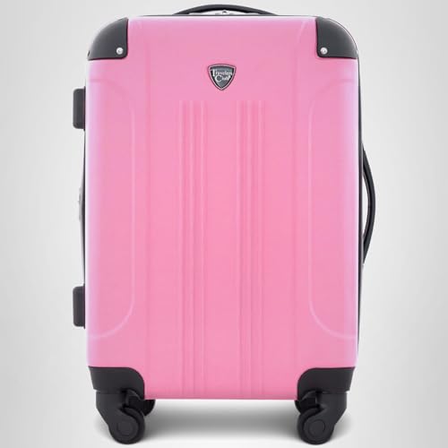 Travelers Club Chicago Hardside Expandable Spinner Luggages, Hot Pink, 20" Carry-On, HS-20720-EX-690N