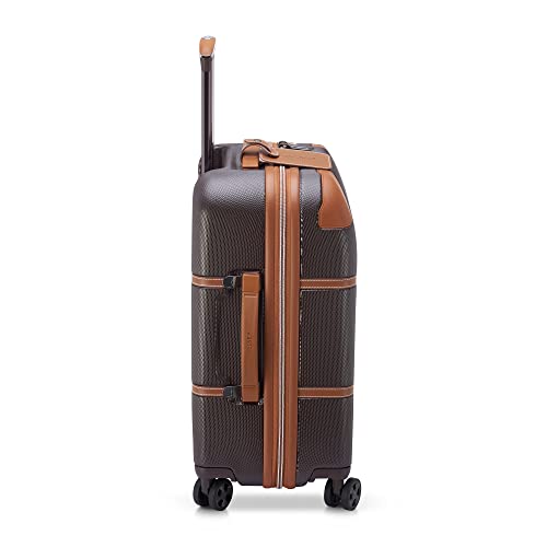 DELSEY PARIS Chatelet Air 2.0 - Hardside Carry on Plus 20 Inch - 360° Spinner Wheels - TSA Lock - USB Port - Lightweight Polycarbonate Travel Suitcase, Chocolate Brown