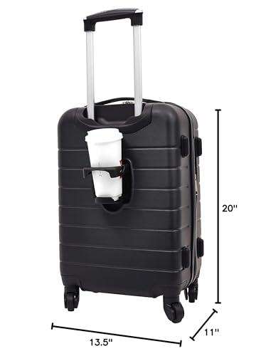 Wrangler Smart Spinner Hardside Luggage, 2 Piece Set, Black